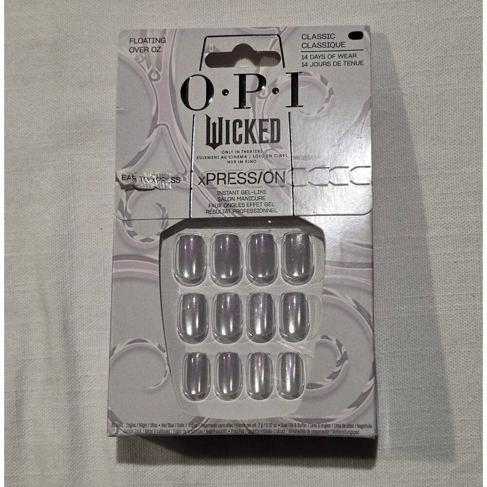 O.P.I. Wicked Instant Gel-Like Classic Press On Faux Nails Floating Over Oz New